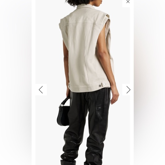 IRO- NWT Leather Vest - Jacket- Oversized - Ecru- Lamb Leather - FR 32 (US 0-2) - Picture 3 of 11